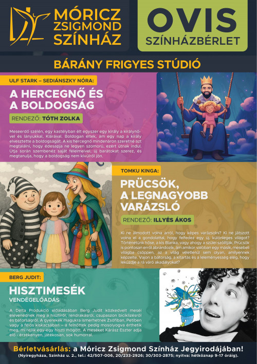 Ovis, gyermek, ifjúsági és középiskolás színházbérletek már elérhetőek a Móricz Zsigmond Színházban!